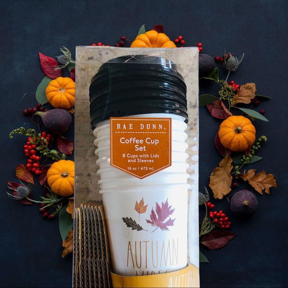 NEWโRAE DUNN Fall โPUMPKIN๐SPICEโ Coffee Cup w/ Lids & Sleeves โ๏ธ๐๐๐ฅฎ - Picture 13 of 13